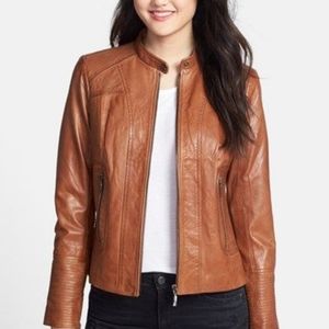 Bernardo medium brown leather jacket